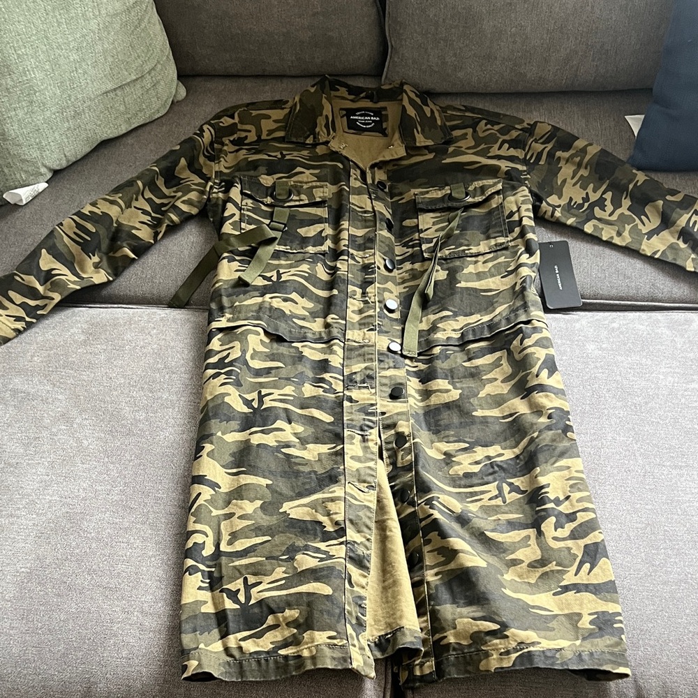 American Bazi Camouflage Trench Coat